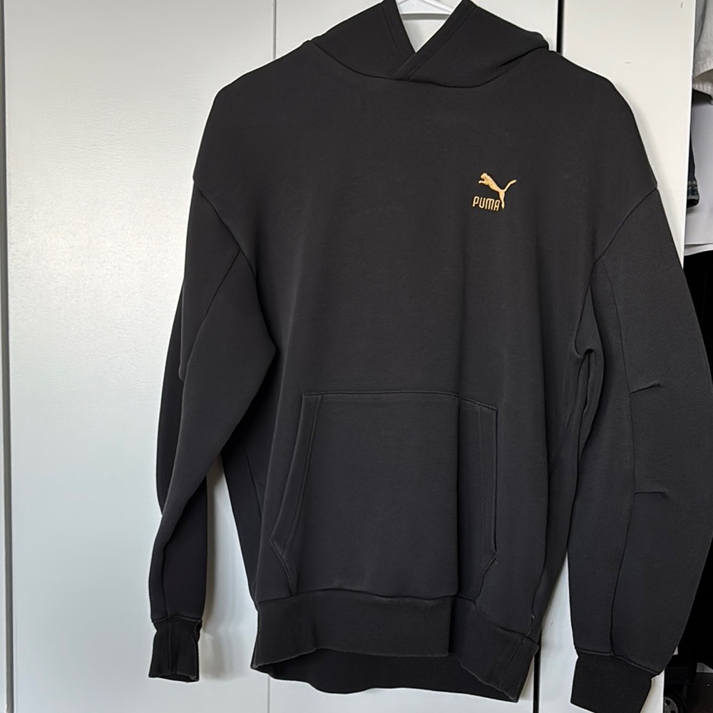 Puma Black Sweatshirt with Gold Emblem